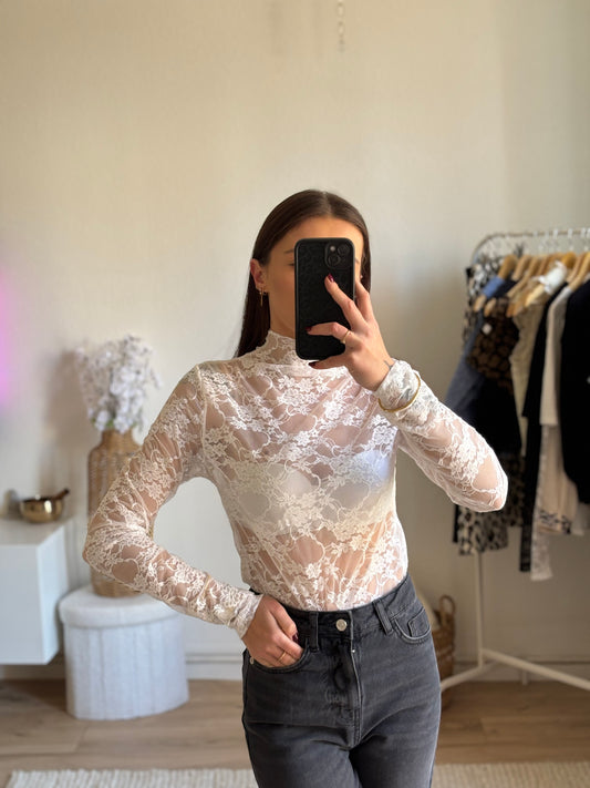 TOP DENTELLE EMMA - BLANC
