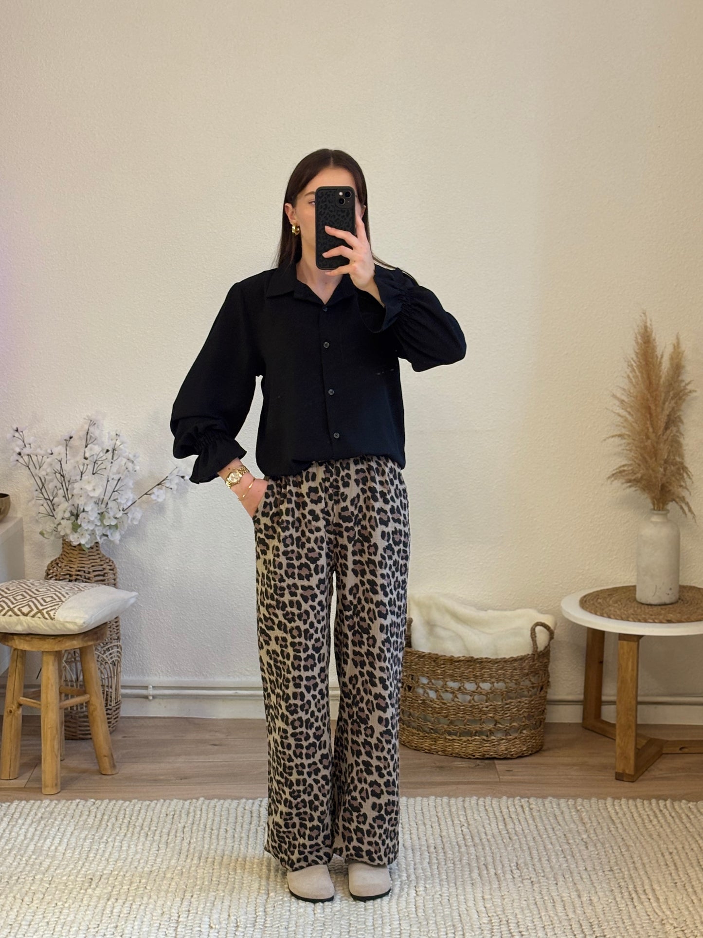 PANTALON VINO - LEOPARD