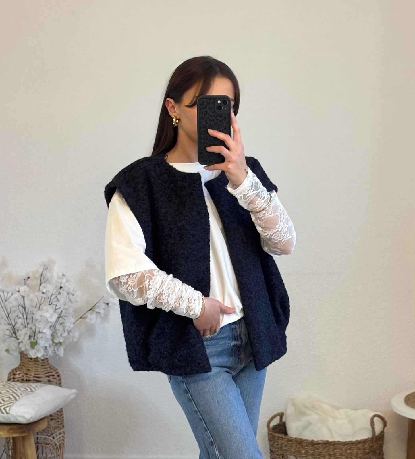 GILET SANS MANCHE LOU - BLEU MARINE