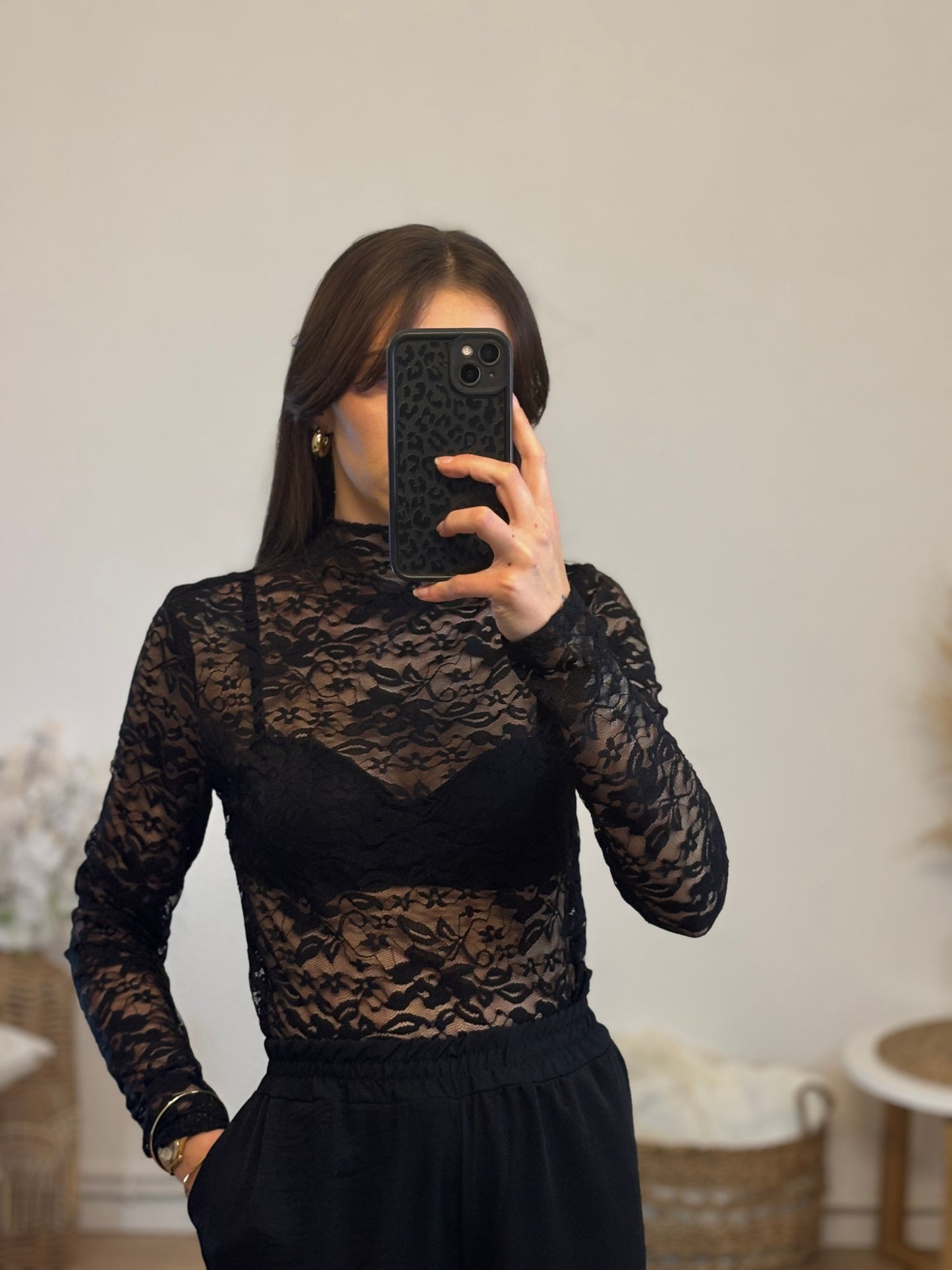 TOP DENTELLE EMMA - NOIR