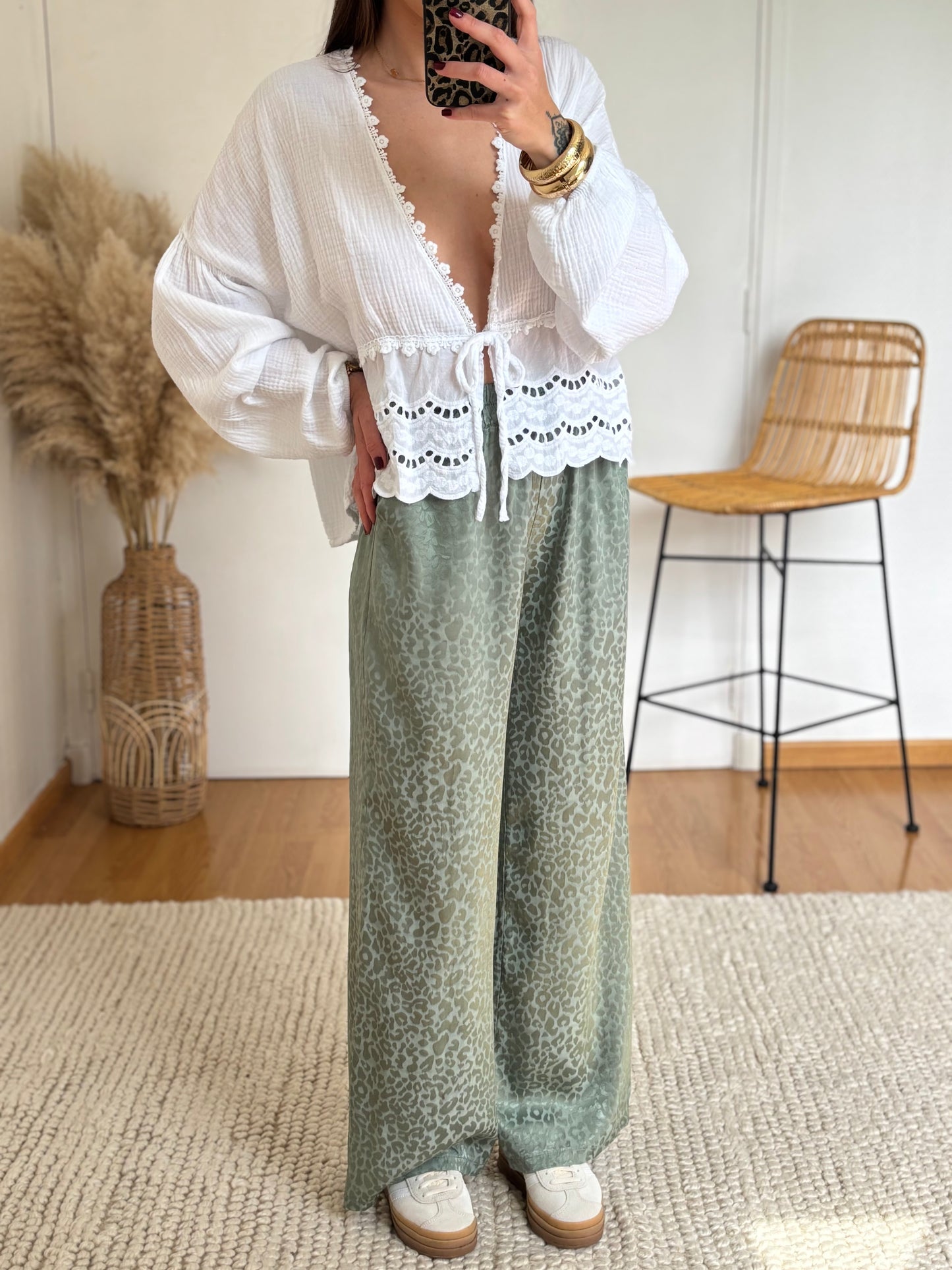 Pantalon ROMY léopard kaki