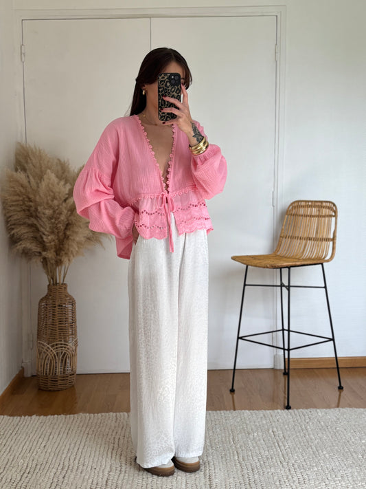 Pantalon ROMY léopard blanc