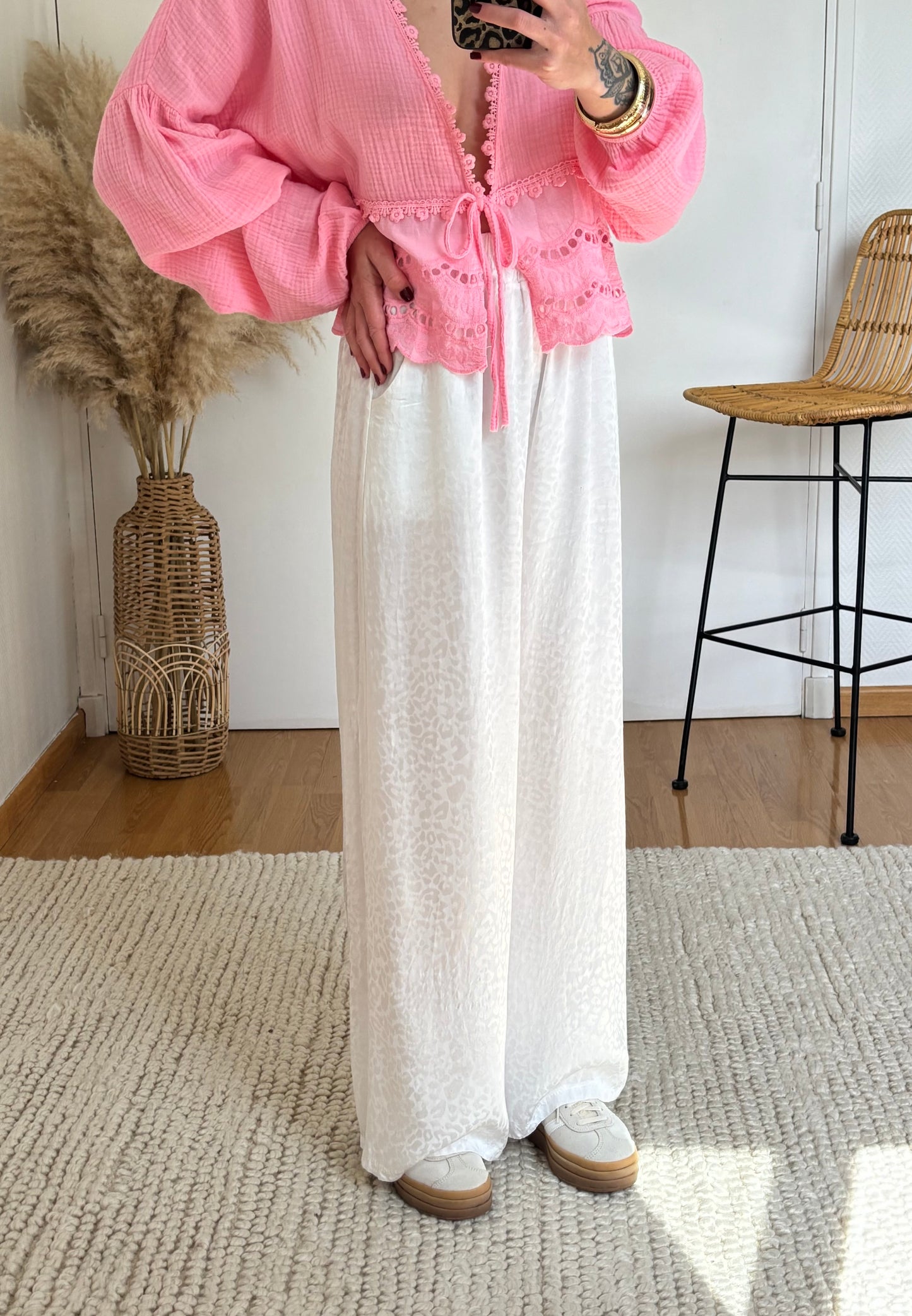 Pantalon ROMY léopard blanc