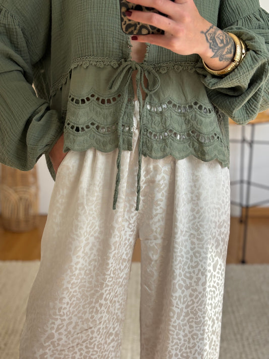 Pantalon ROMY léopard beige