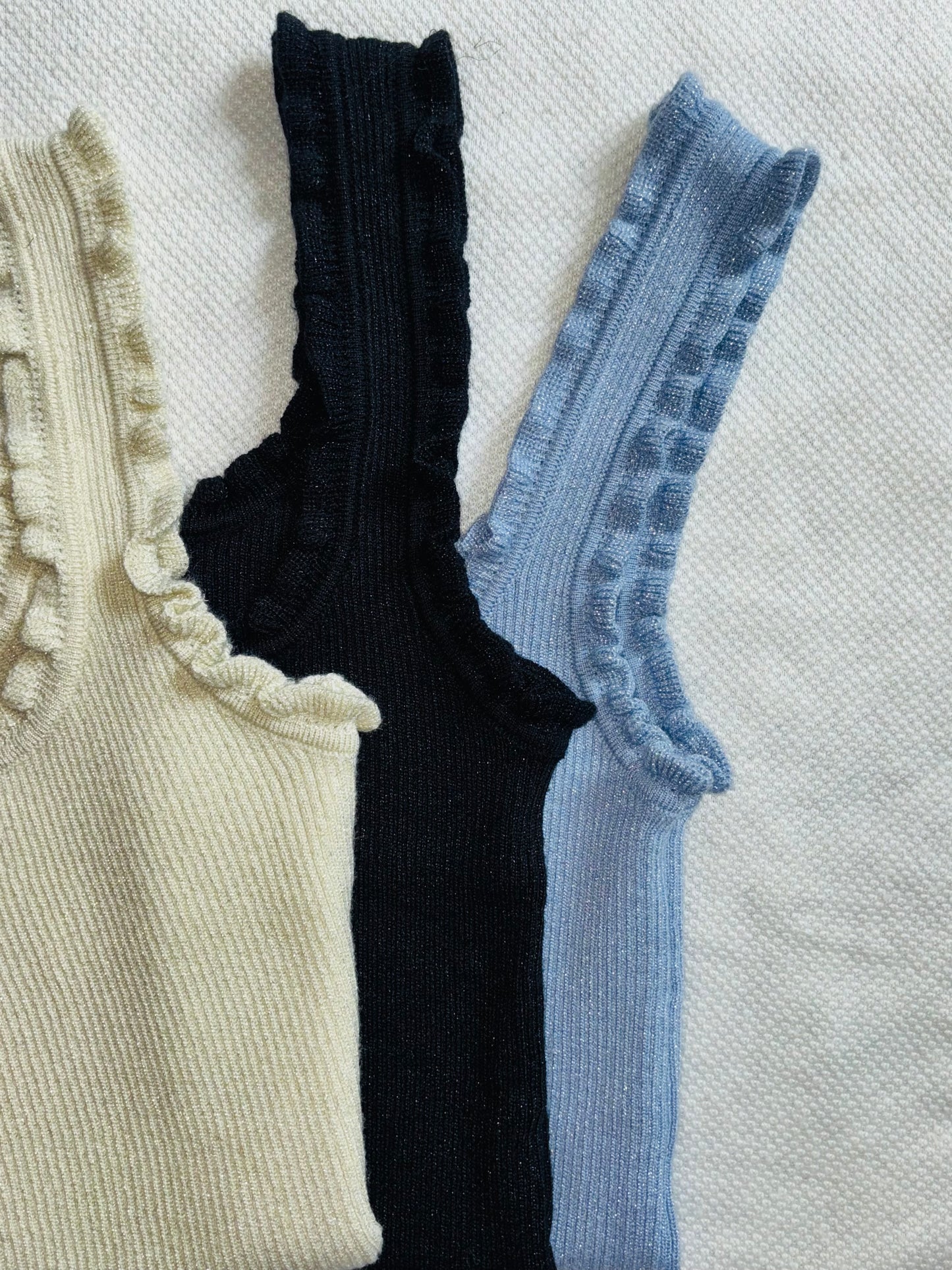 Top JOYNA bleu pailleté