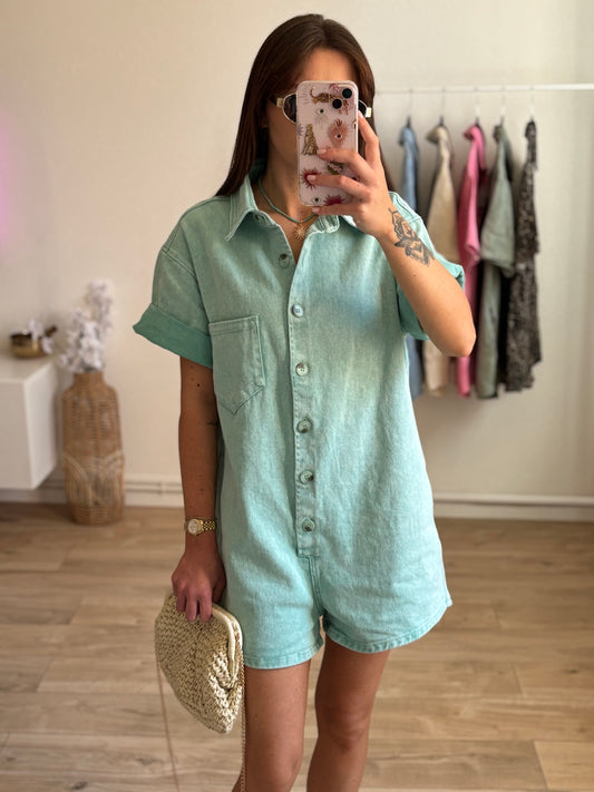 Combi-short LOLA vert d'eau
